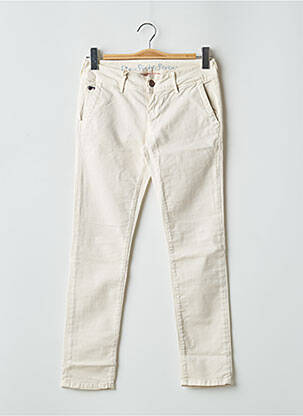Pantalon chino fermeture zippée sous rabat boutonné taille normale beige DN.SIXTY SEVEN femme