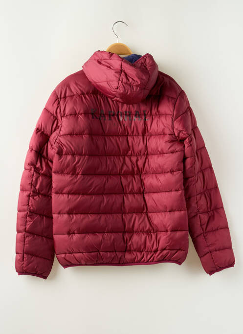Doudoune tissage enduit a capuche rouge KAPORAL garcon