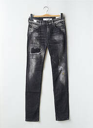Jeans coupe slim effet usé délavé taille basse noir REPLAY femme
