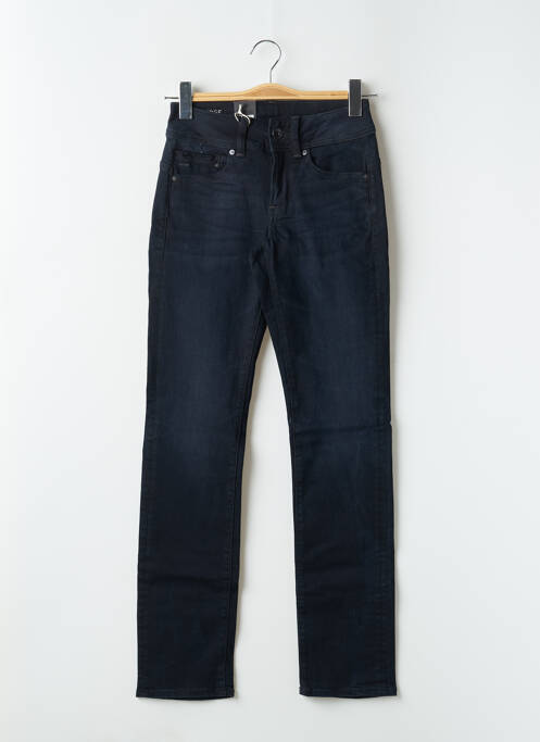 Jeans coupe droite effet usé taille basse bleu G STAR femme