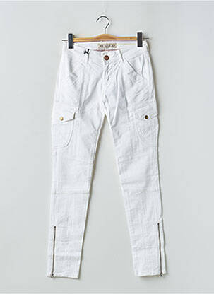 Pantalon cargo slim taille normale blanc FIVE PM femme