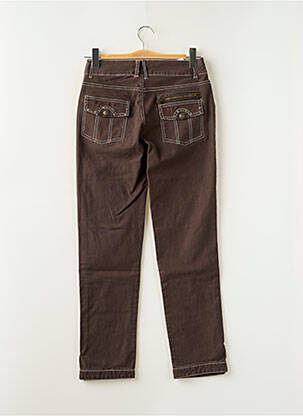Pantalon droit fermeture zippée sous rabat boutonné taille ajustable marron LOLA ESPELETA fille