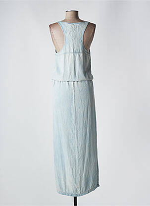 Robe longue sans manche sans manche bleu REIKO femme