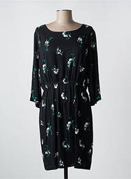 Robe mi-longue coupe fluide manches longues noir MINIMUM femme
