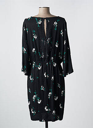 Robe mi-longue imprimé fleurs manches longues noir MINIMUM femme