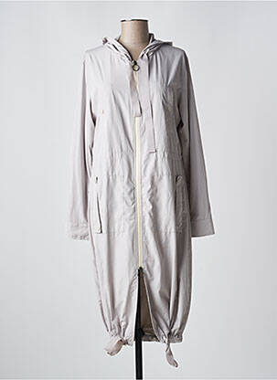 Manteau long coupe droite a capuche gris SUITE... femme