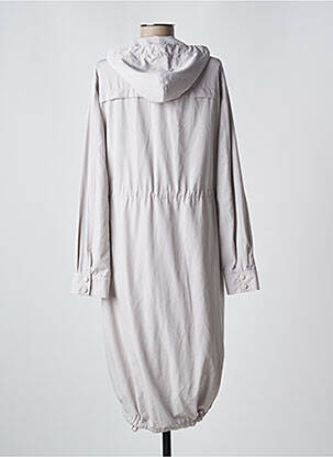 Manteau long coupe droite a capuche gris SUITE... femme