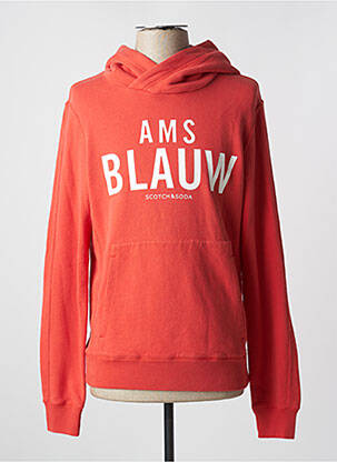 Sweat-shirt à capuche poches manches longues orange SCOTCH & SODA homme
