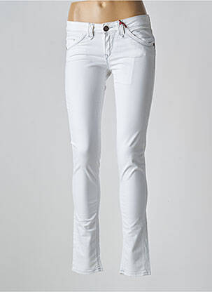 Jeans coupe slim stretch taille basse blanc FIVE PM femme