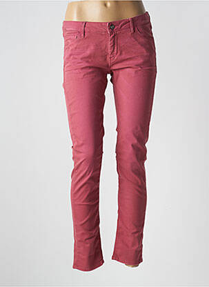 Jeans coupe slim stretch taille basse rouge REIKO femme