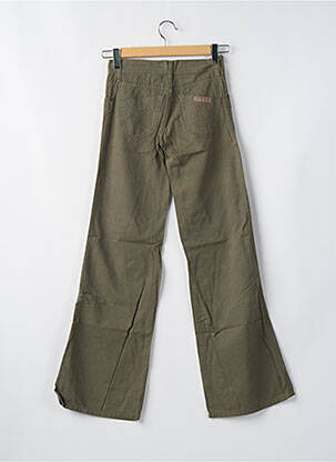 Pantalon droit tissage popeline taille normale vert CIMARRON femme