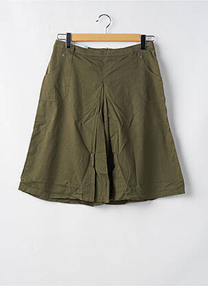 Bermuda tissage popeline taille normale vert EPURE femme