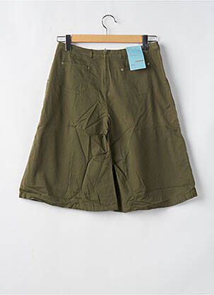 Bermuda tissage popeline taille normale vert EPURE femme