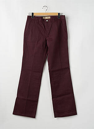 Pantalon droit fermeture zippée sous rabat boutonné violet FREEMAN T.PORTER femme