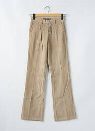 Pantalon droit fermeture zippée sous rabat boutonné taille normale beige FREEMAN T.PORTER femme