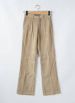 Pantalon droit fermeture zippée sous rabat boutonné taille normale beige FREEMAN T.PORTER femme