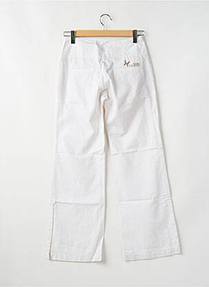 Pantalon droit tissage popeline taille haute blanc FREEMAN T.PORTER femme