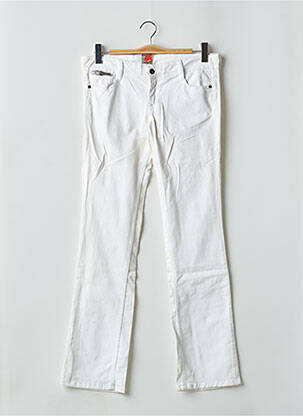 Pantalon droit tissage popeline taille basse blanc KAPORAL femme