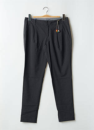 Pantalon chino fermeture zippée sous rabat avec crochet taille normale gris LEON & HARPER femme