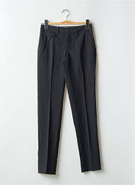 Pantalon chino fermeture zippée sous rabat avec crochet taille normale gris LEON & HARPER femme
