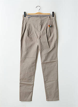 Pantalon chino tissage popeline taille normale gris LEON & HARPER femme