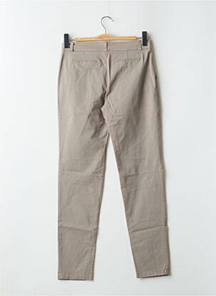 Pantalon chino tissage popeline taille normale gris LEON & HARPER femme