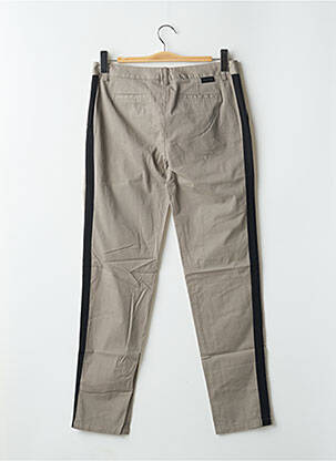 Pantalon chino broderie galons latéraux taille normale gris LEON & HARPER femme