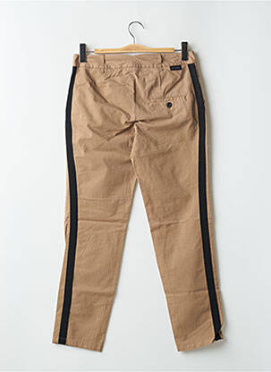 Pantalon chino broderie galons latéraux taille normale marron LEON & HARPER femme