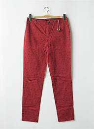 Pantalon chino tissage popeline taille normale rouge LEON & HARPER femme