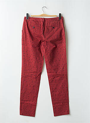 Pantalon chino tissage popeline taille normale rouge LEON & HARPER femme