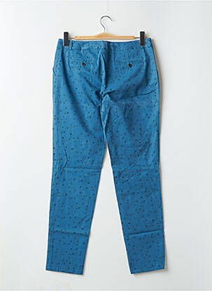 Pantalon chino tissage popeline taille normale bleu LEON & HARPER femme