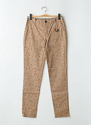 Pantalon chino tissage popeline taille normale beige LEON & HARPER femme
