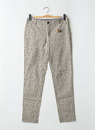 Pantalon chino tissage popeline taille normale gris LEON & HARPER femme