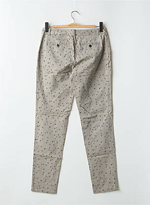 Pantalon chino tissage popeline taille normale gris LEON & HARPER femme