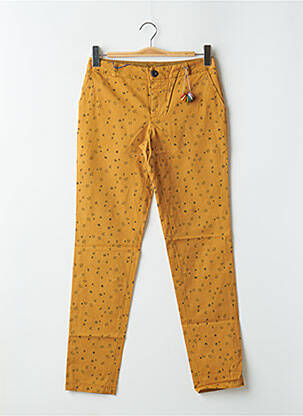 Pantalon chino tissage popeline taille normale jaune LEON & HARPER femme