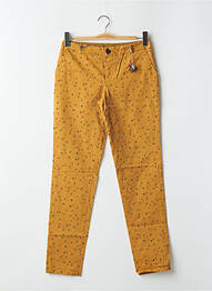 Pantalon chino tissage popeline taille normale jaune LEON & HARPER femme