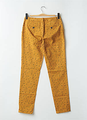 Pantalon chino tissage popeline taille normale jaune LEON & HARPER femme