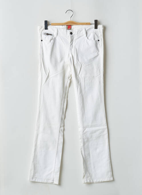 Pantalon droit tissage popeline taille basse blanc KAPORAL femme