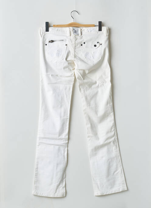 Pantalon droit tissage popeline taille basse blanc KAPORAL femme