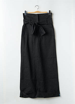 Pantalon droit tissage popeline taille normale noir GOODVIBES femme