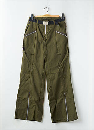 Pantalon droit tissage popeline taille normale vert LA BRIGADA INTERNACIONAL femme