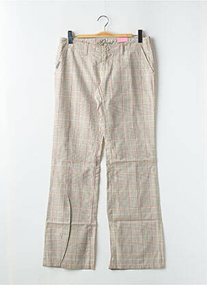 Pantalon chino tissage popeline taille normale beige MOGUL femme
