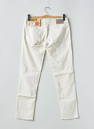 Jeans coupe slim stretch taille normale blanc REPLAY femme