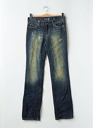 Jeans coupe droite effet usé délavé taille normale bleu RWD femme