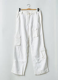 Pantalon droit tissage popeline taille normale blanc SCHOOL RAG femme
