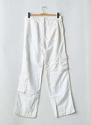 Pantalon droit tissage popeline taille normale blanc SCHOOL RAG femme