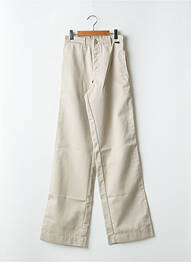 Pantalon droit tissage popeline taille haute beige SCHOOL RAG femme