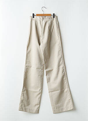 Pantalon droit tissage popeline taille haute beige SCHOOL RAG femme