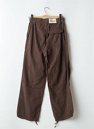 Pantalon 7/8 tissage popeline taille basse marron SCHOOL RAG femme