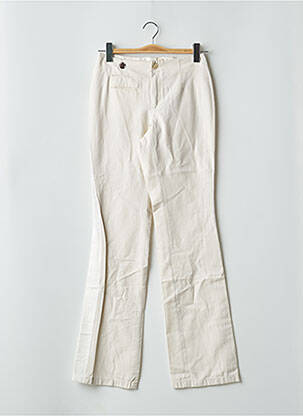Pantalon droit tissage popeline taille basse beige SCHOOL RAG femme